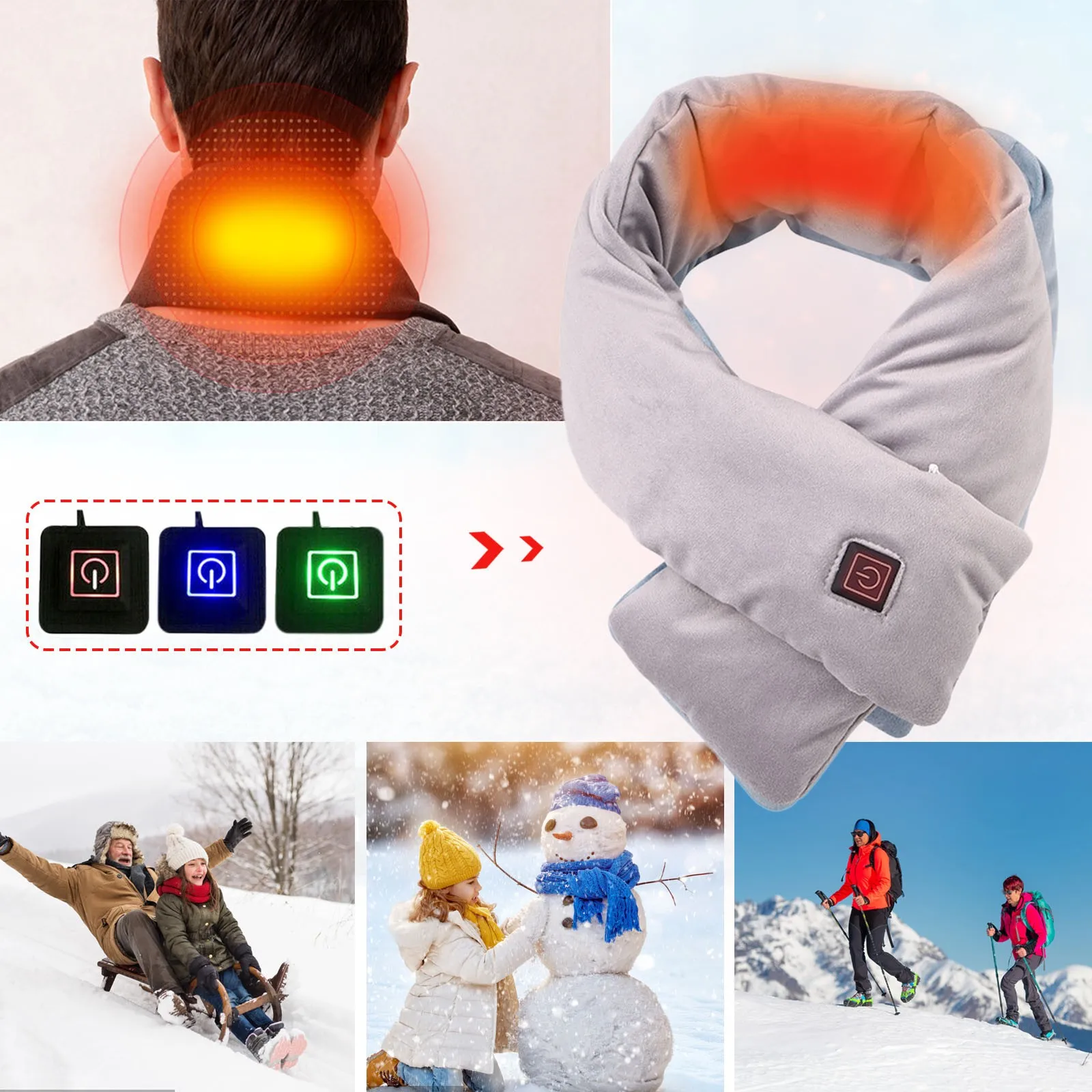 WarmWrap™ Wiederaufladbarer beheizter warmer Schal