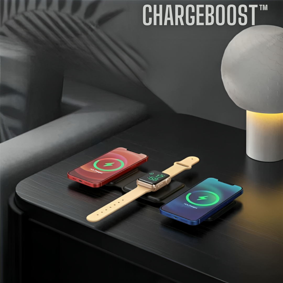 ChargeBoost™ - 3 in 1 Magnetisches kabelloses Ladegerät