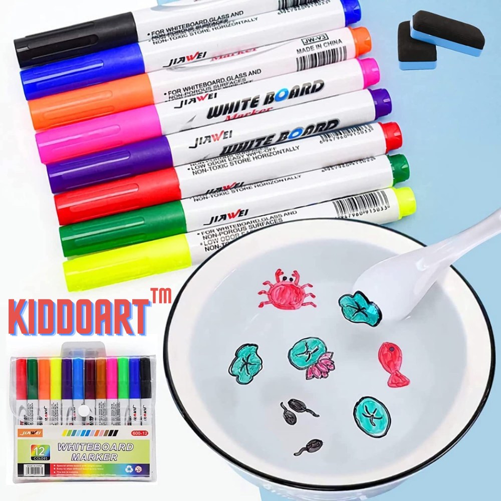 KiddoArt™ - Magische Wassermalerei (Satz von 12 Stiften und 1 Löffel)