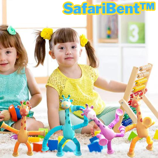 4 Teleskop-Giraffen Spielzeug Mit Saugnapf - Dehnbares Fidget Toy Für Kinder Zur Förderung Der Motorik