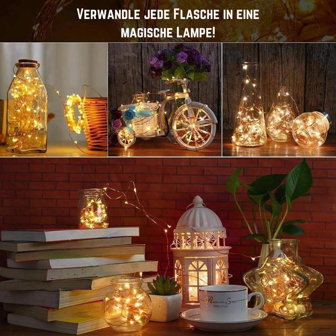 TwinkleCork™ LED-Weinflaschenleuchte (1+1 GRATIS)