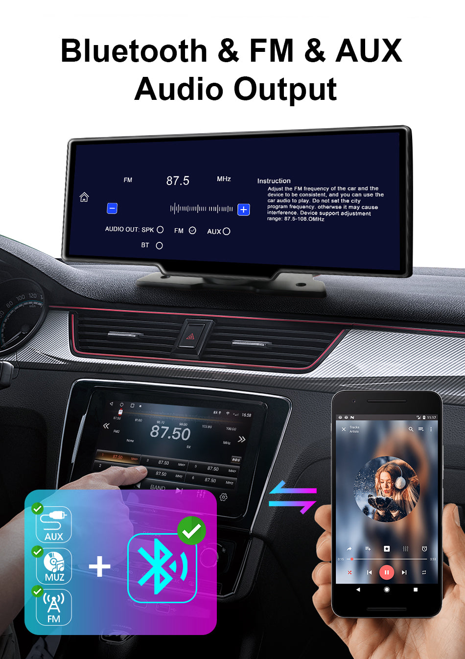 RoadMaster™ | Apple CarPlay- und Android Auto-Hub! + Gratis Kamera