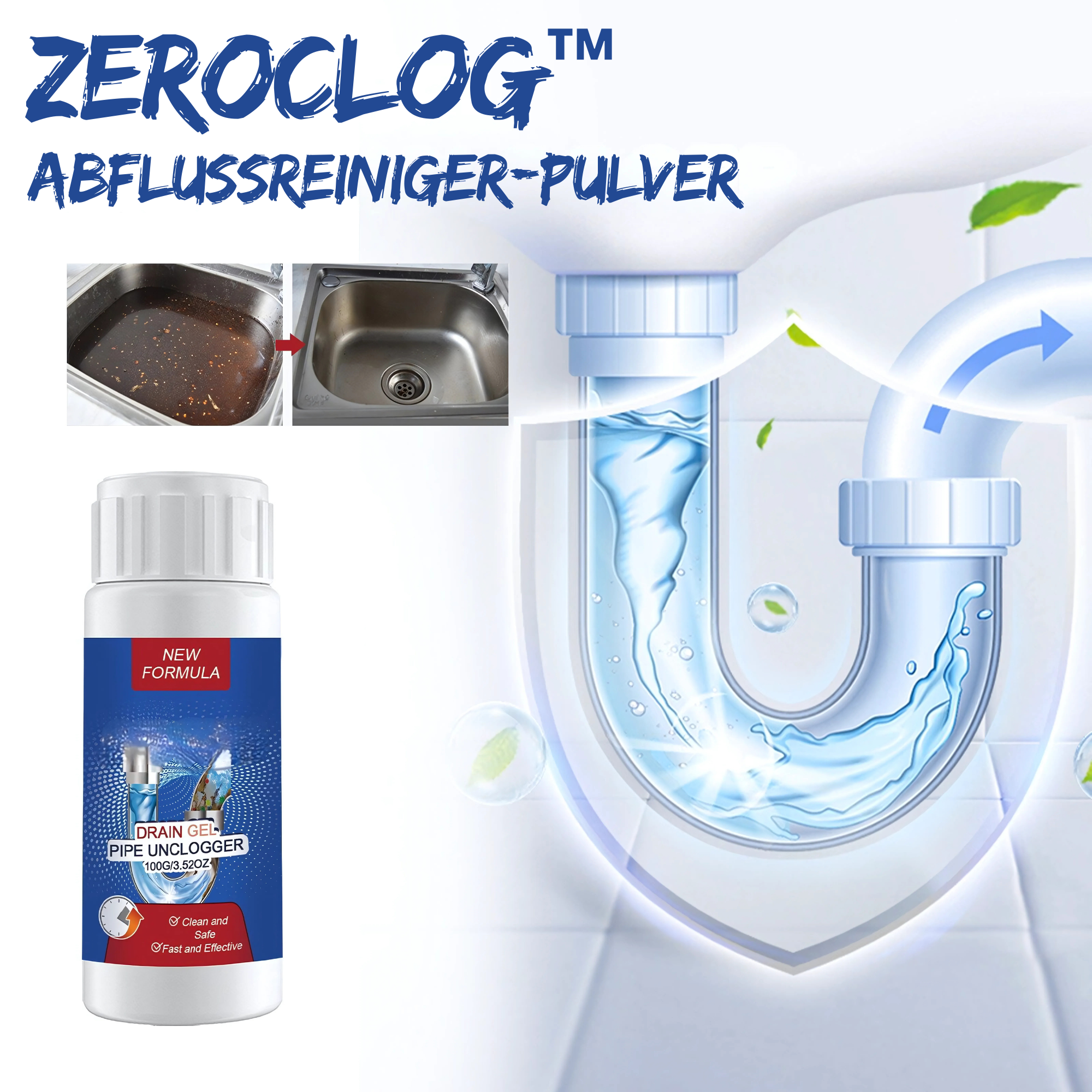 ZeroClog™ - Abflussreiniger-Pulver