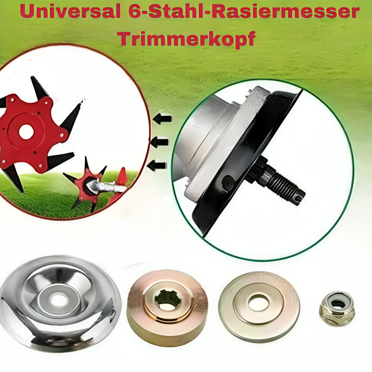 WeedBuster™ - Universal 6-Stahl-Rasiermesser Trimmerkopf