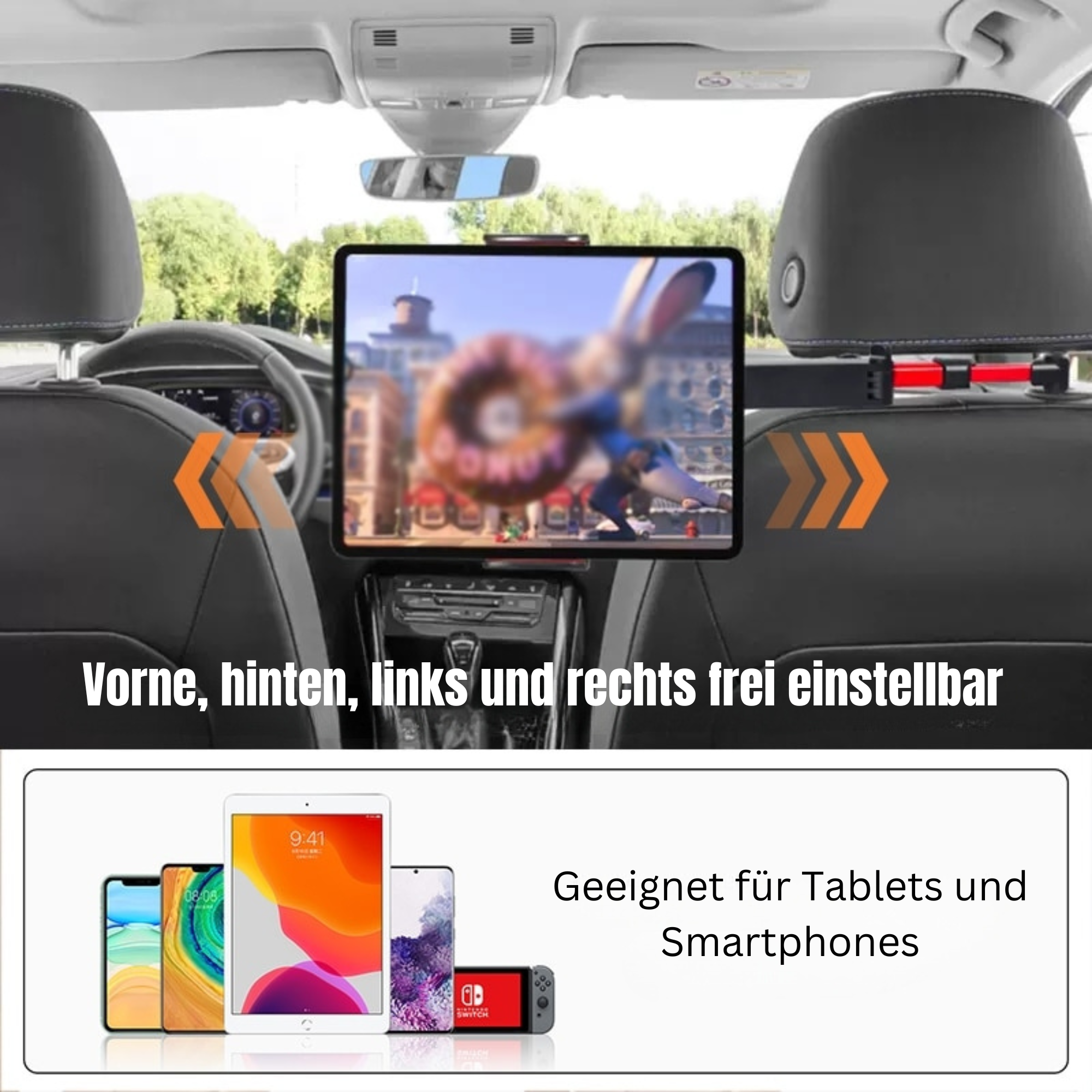 FlexiMount™️ I Telefonhalter für den Rücksitz