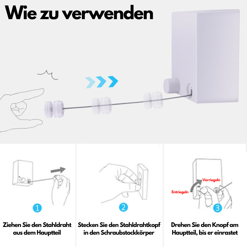 SmartDry™ - Aufrollbare Wäscheleine